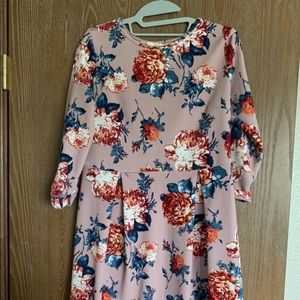 Pink floral dress